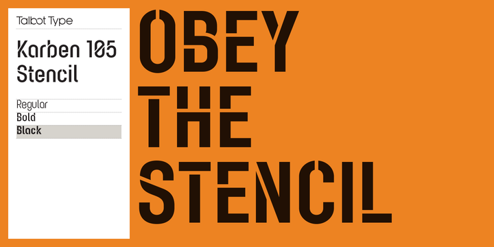 Font Karben 105 Stencil